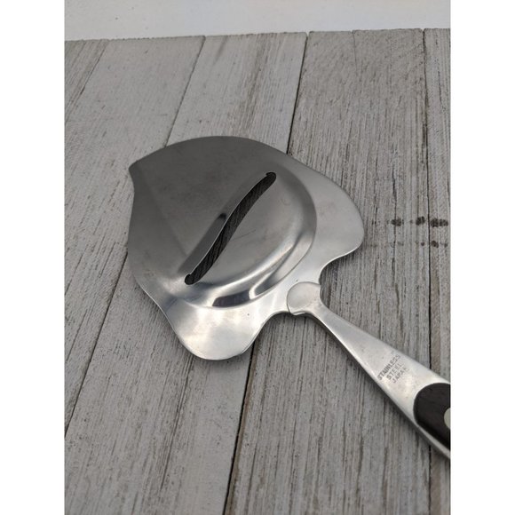 Vintage Stainless Steel Cheese Plane Slicer -Meat Knife - Planer Wood Handle #3 - Picture 6 of 7
